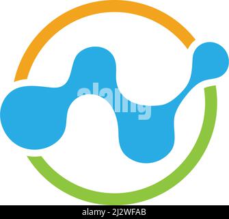 Molecule logo icon illustration vector template Stock Vector