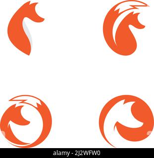 Fox logo illustration vector template Stock Vector