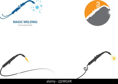 Welding logo illustration vector template Stock Vector
