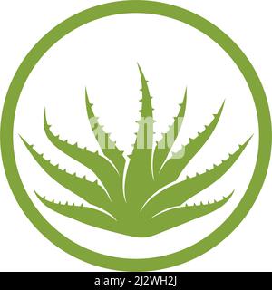 Aloe vera logo vector ilustration template Stock Vector