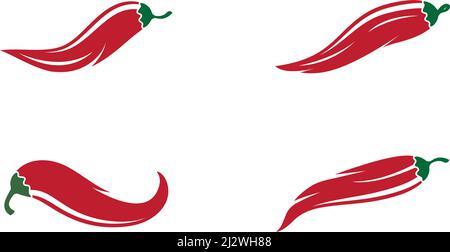 Chili illustration logo vector template Stock Vector