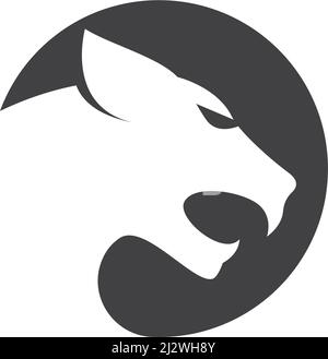 Puma,panther,tiger or leopard Logo design vector illustration template Stock Vector