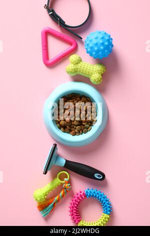 Flat lay composition with baby food and accessories on white background  Stock Photo - Alamy