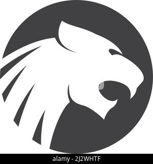 Puma,panther,tiger or leopard Logo design vector illustration template Stock Vector