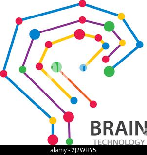 Brain Technology Logo vector icon Template Stock Vector
