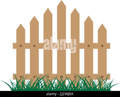 Fence logo icon vector illustration flat design Stock Vector