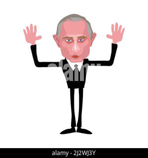 Vladimir Putin President of Russia Cartoon . Caricature Stock Vector