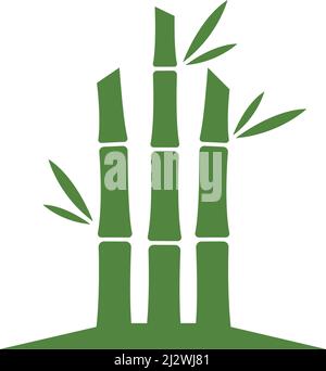 Bamboo tree logo ilustration vector template Stock Vector