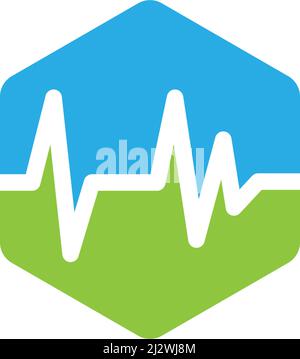 Pulse line ilustration vector template Stock Vector