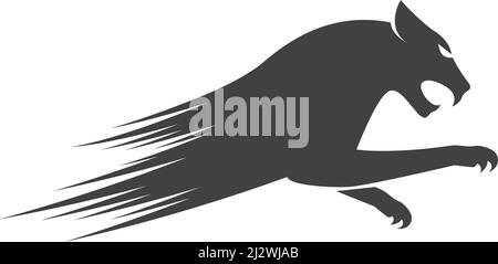 Puma,panther,tiger or leopard Logo design vector illustration template Stock Vector