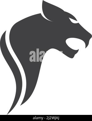 Puma,panther,tiger or leopard Logo design vector illustration template Stock Vector