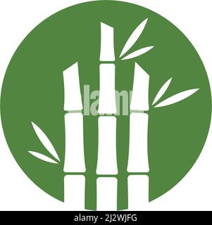 Bamboo tree logo ilustration vector template Stock Vector