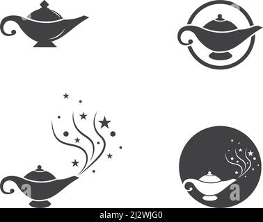 Magic lamp logo set vector illustration design Stock Vector