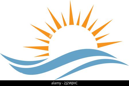 Water wave Logo design vector Template Stock Vector