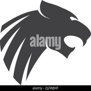 Puma,panther,tiger or leopard Logo design vector illustration template Stock Vector