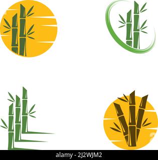 Bamboo tree logo ilustration vector template Stock Vector