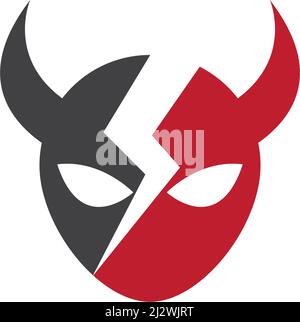 Devil character logo ilustration vector template Stock Vector
