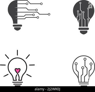 Bulb technology logo vector template Stock Vector