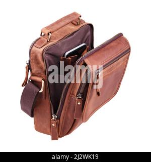 Brown document bag isolated on white background Stock Photo