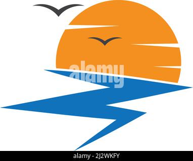 sun illustration  logo vector template Stock Vector