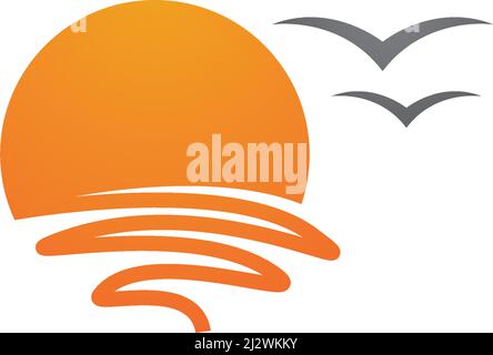 sun illustration  logo vector template Stock Vector
