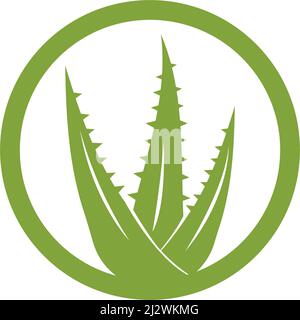 Aloe vera logo vector ilustration template Stock Vector