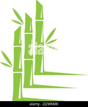 Bamboo tree logo ilustration vector template Stock Vector