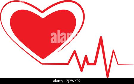 Pulse line ilustration vector template Stock Vector