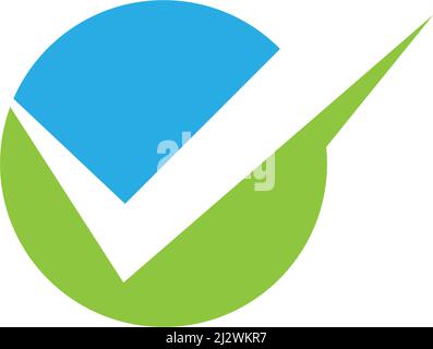 Check mark or V Letter Logo Template Stock Vector