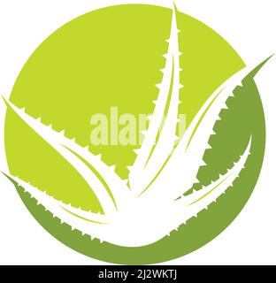 Aloe vera logo vector ilustration template Stock Vector