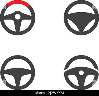 Steering wheel logo vector flat design Stock Vector
