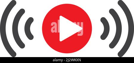Live streaming play logo icon vector template Stock Vector