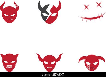 Devil character logo ilustration vector template Stock Vector