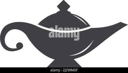Magic lamp logo vector illustration design Stock Vector