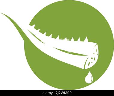 Aloe vera logo vector ilustration template Stock Vector