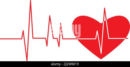 Pulse line ilustration vector template Stock Vector