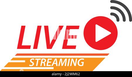 Live streaming play logo icon vector template Stock Vector