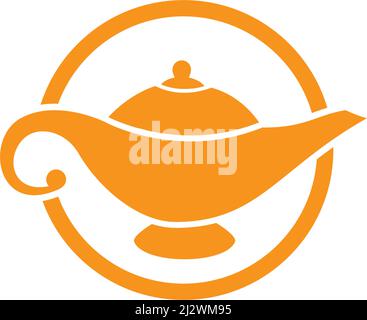 Magic lamp logo vector illustration design Stock Vector