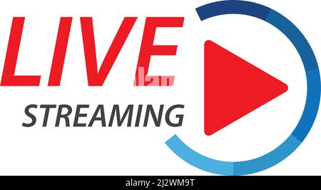 Live streaming play logo icon vector template Stock Vector