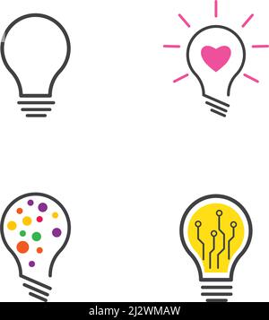 Bulb technology logo vector template Stock Vector