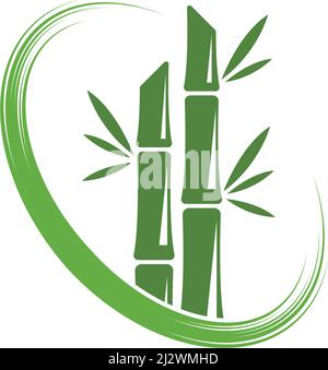 Bamboo tree logo ilustration vector template Stock Vector