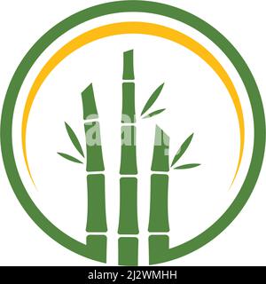 Bamboo tree logo ilustration vector template Stock Vector