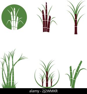 Sugar cane tree logo vector illustration design Stock Vector