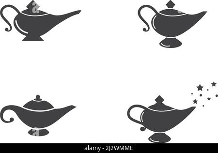 Magic lamp logo set vector illustration design Stock Vector
