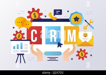 Gradient crm illustration Vector illustration. Stock Vector