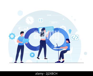 Gradient devops illustration Vector illustration. Stock Vector