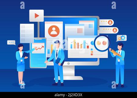 Gradient crm illustration Vector illustration. Stock Vector