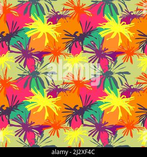 Floral vector seamless pattern. Botanical endless background for textile, fabric, packaging, apparel. Stock Vector