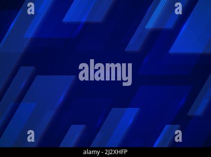 Abstract futuristic blue rectangles pattern geometric artwork decorative. Overlapping for cover background. Illustration vector Stock Vector