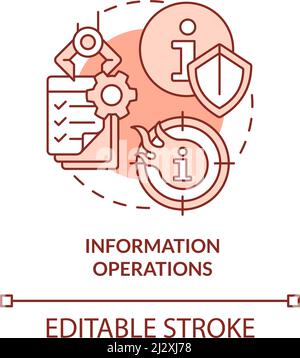 Information operations red concept icon Stock Vector